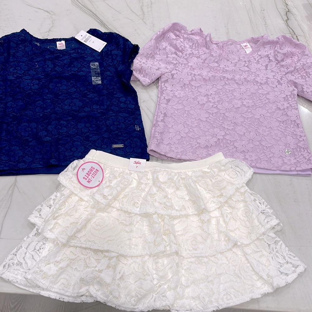 Justice tops and skirt